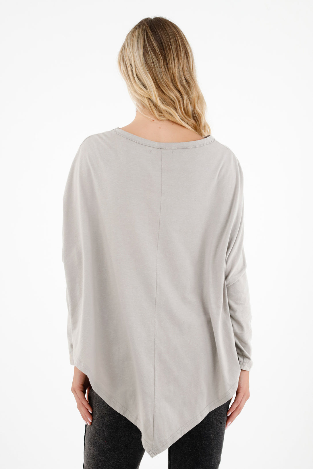 Women's Gray Oversized Long Sleeve Shirt