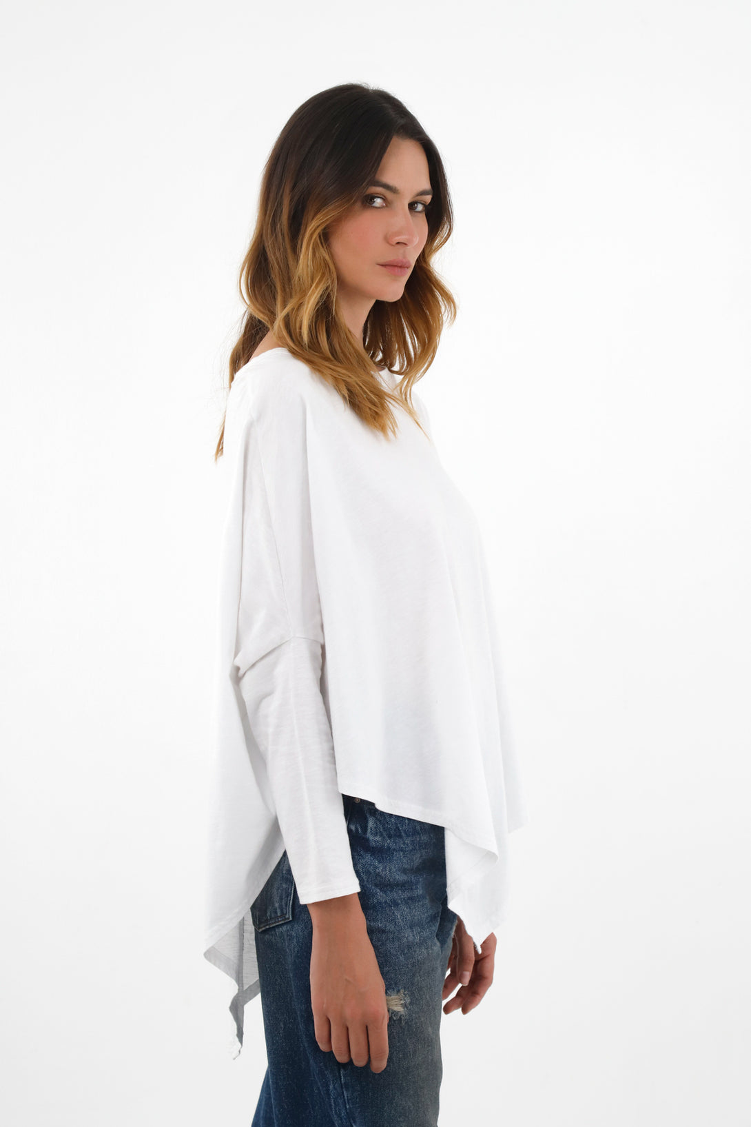 Women's White Oversized Long Sleeve Shirt