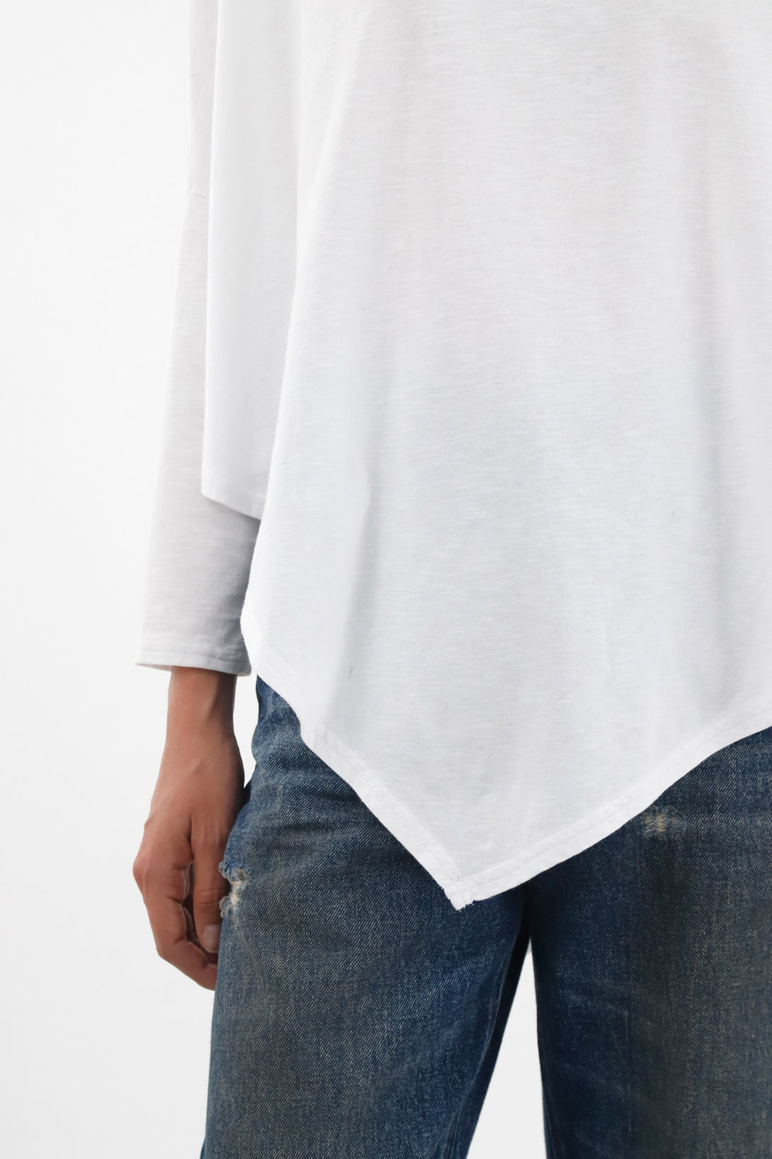 Women's White Oversized Long Sleeve Shirt