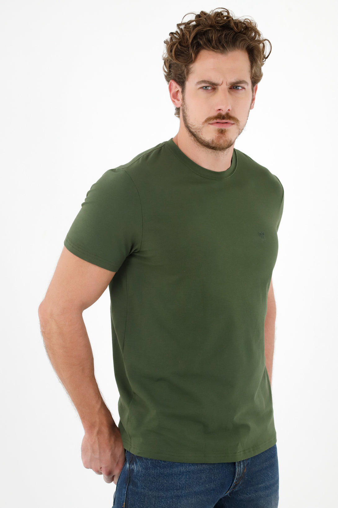 Men's Green Crew Neck T-Shirt