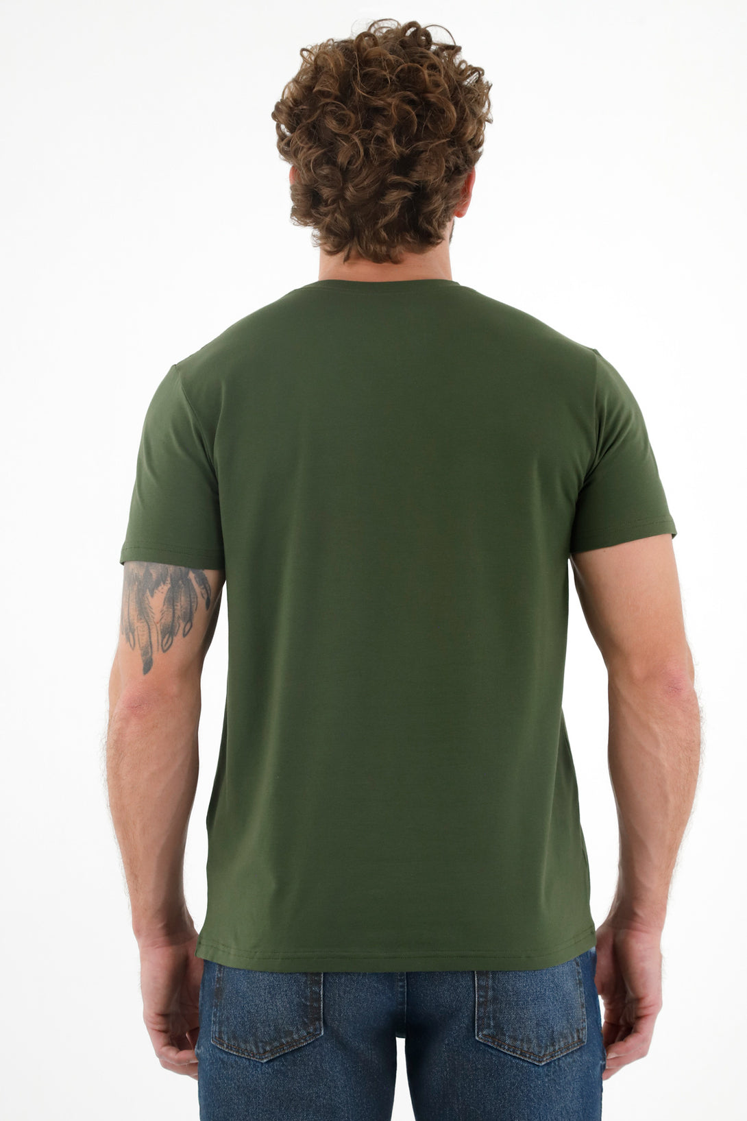 Men's Green Crew Neck T-Shirt