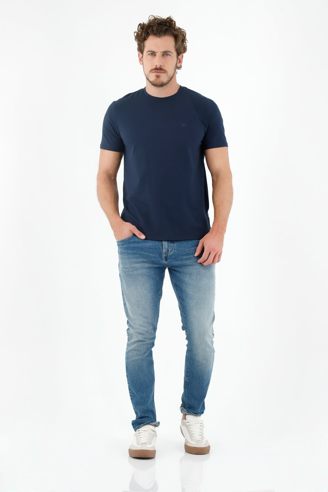 Men's Blue Crew Neck T-Shirt