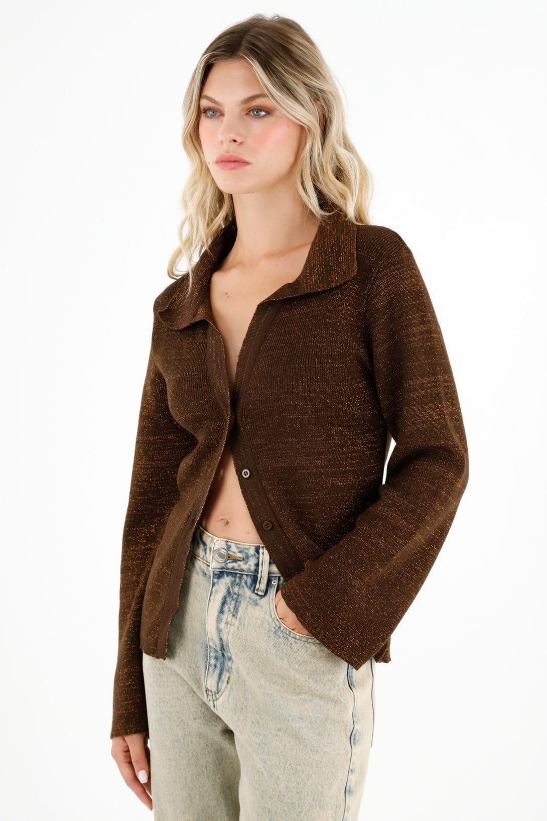 Women's Brown Knit Shirt