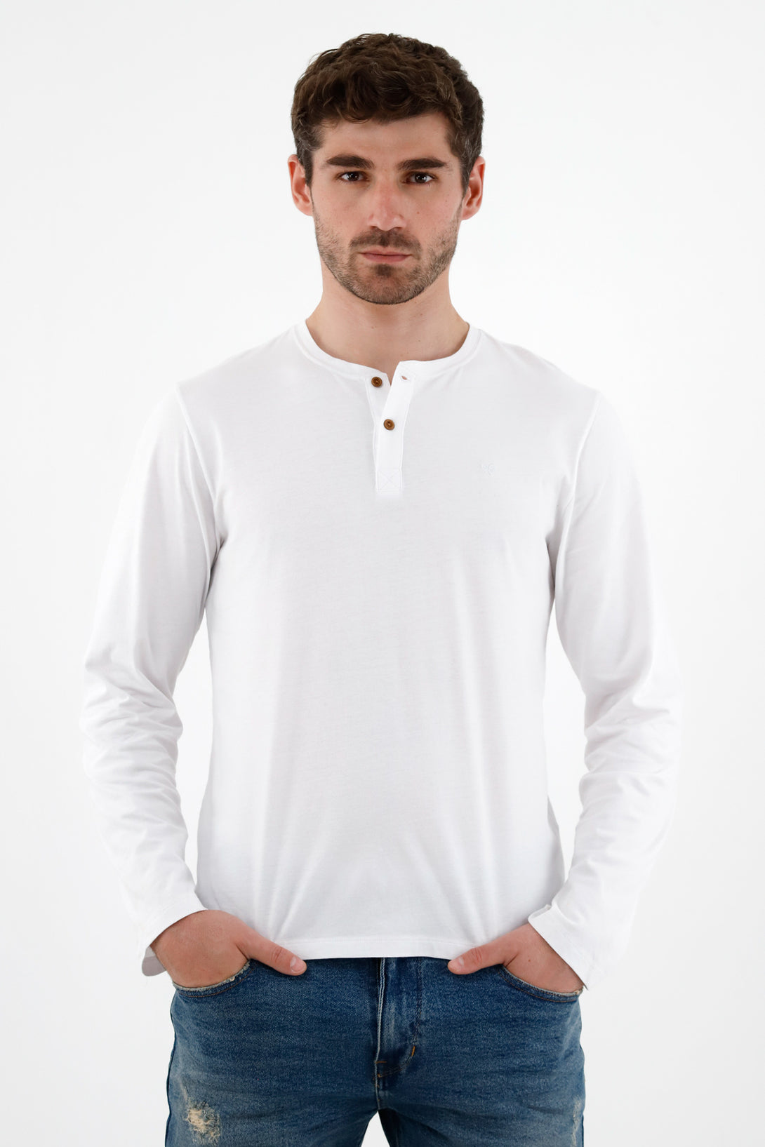 Men's White Long Sleeve T-Shirt