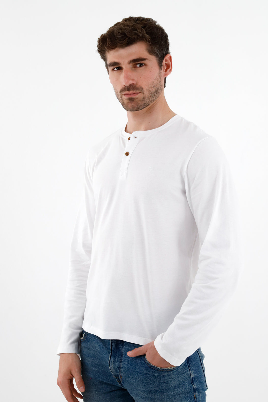 Men's White Long Sleeve T-Shirt