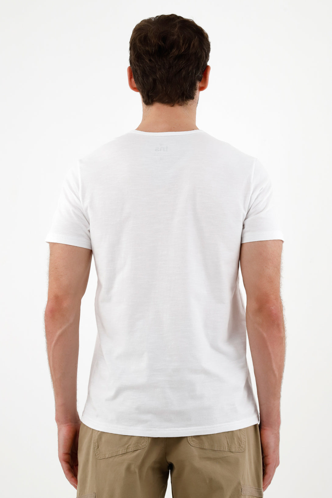 Camiseta blanco manga corta para hombre