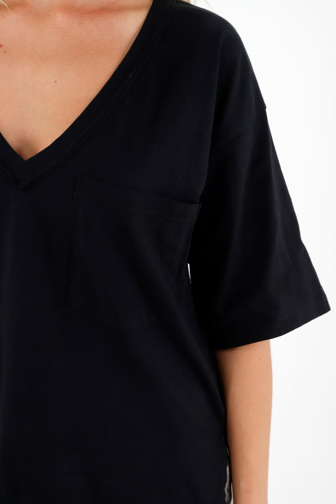 Women's Black V-Neck Shirt