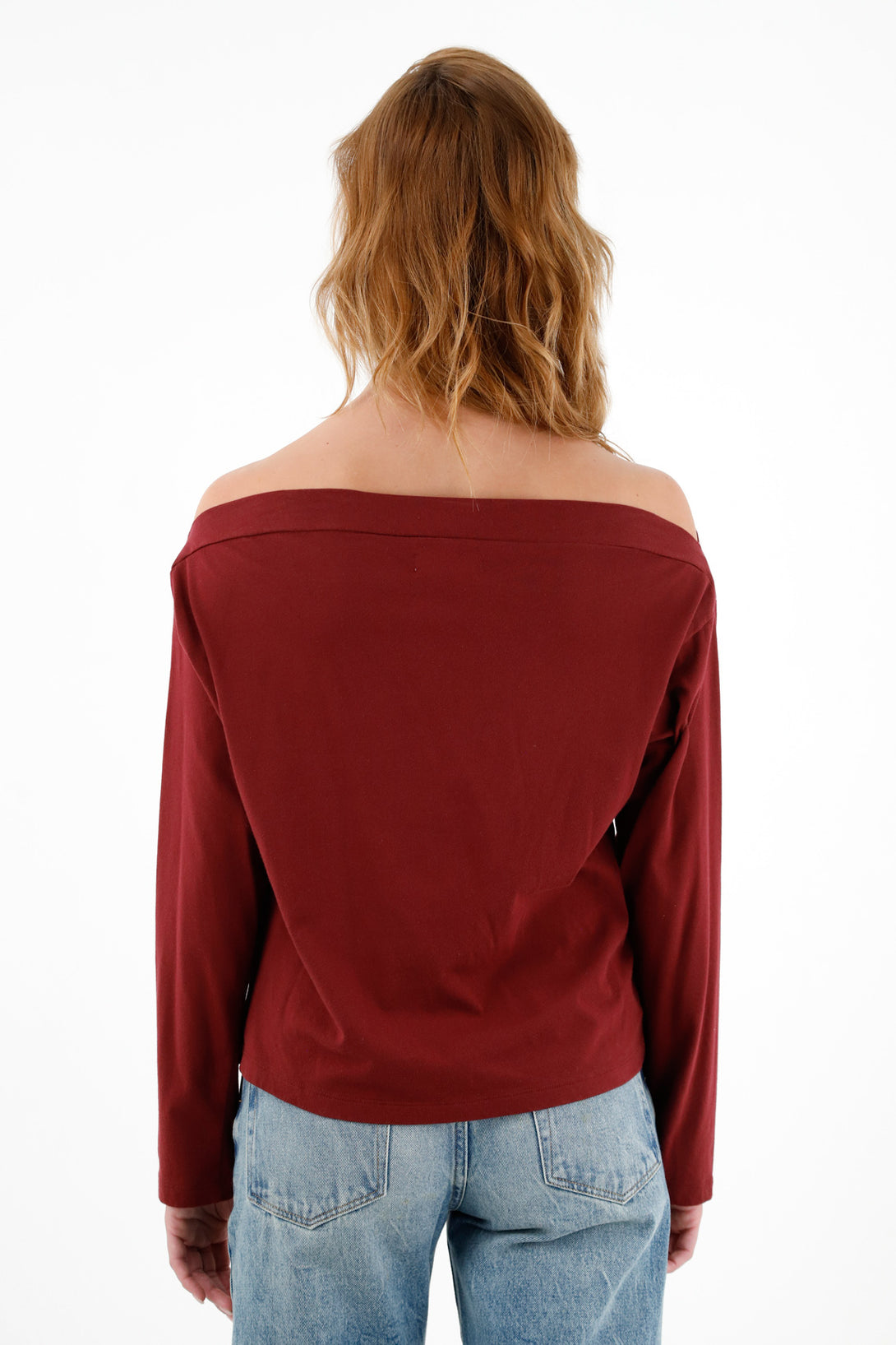 Women's Red Off-Shoulder T-Shirt