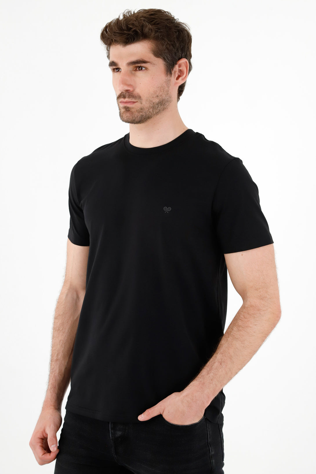 Men's Black Crew Neck T-Shirt