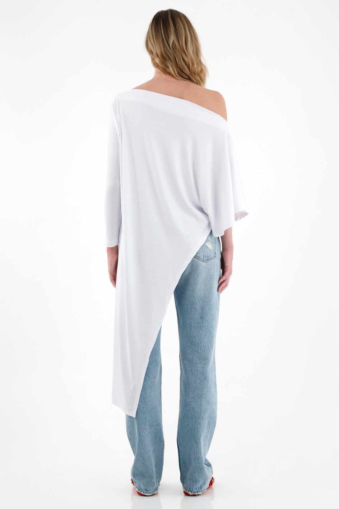 Women's White Asymmetric T-Shirt