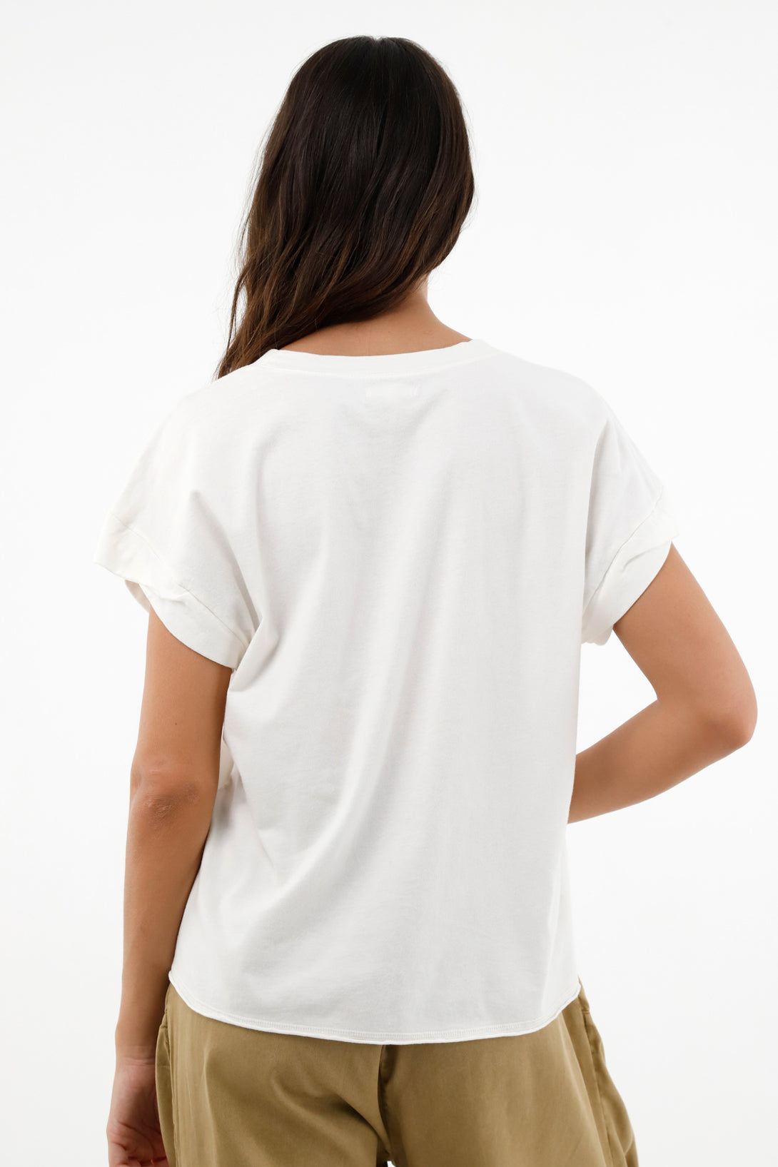 Women's Raw T-Shirt with Front Pocket