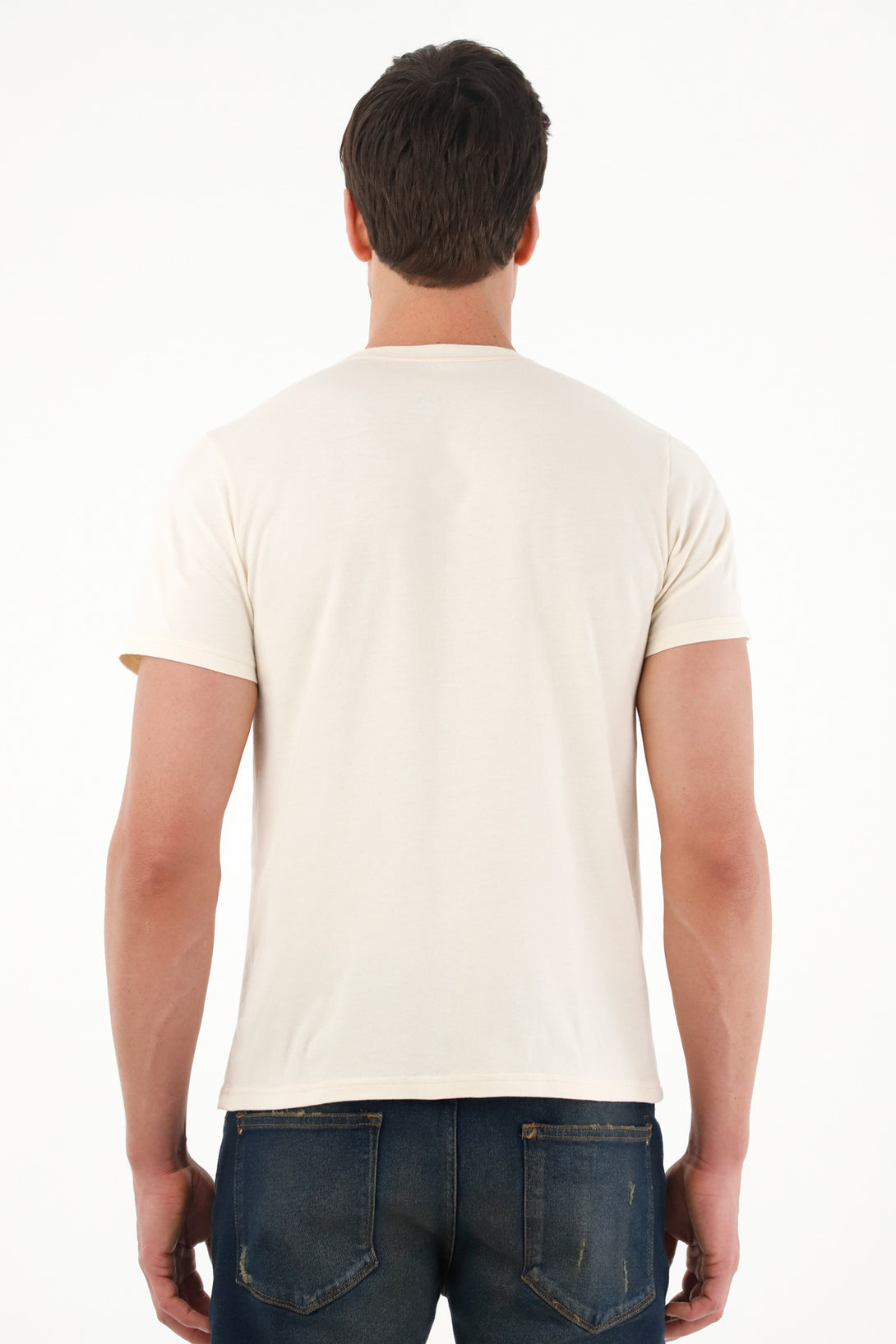 Men's Short Sleeve Beige Tee