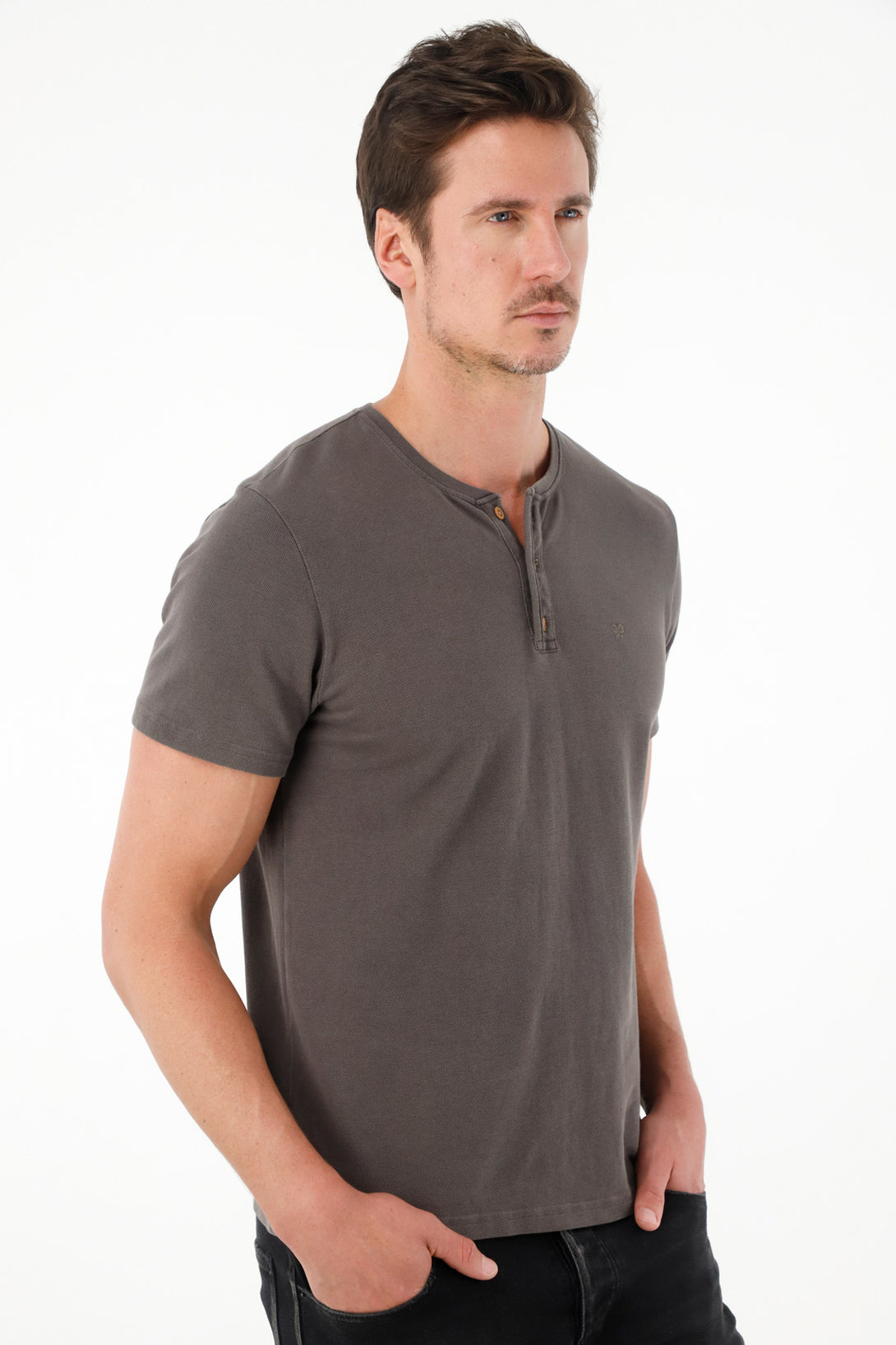 Men's Gray Regular Fit T-Shirt