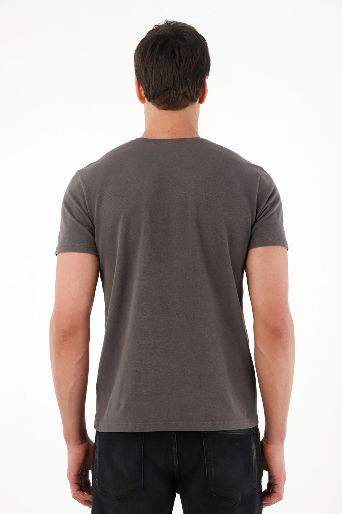 Camiseta regular fit manga corta gris para hombre