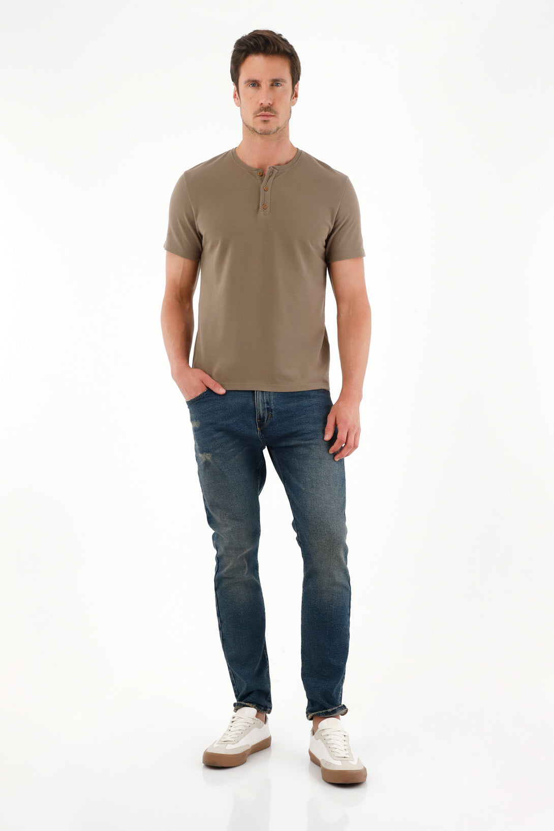 Men's Regular Fit Brown T-Shirt