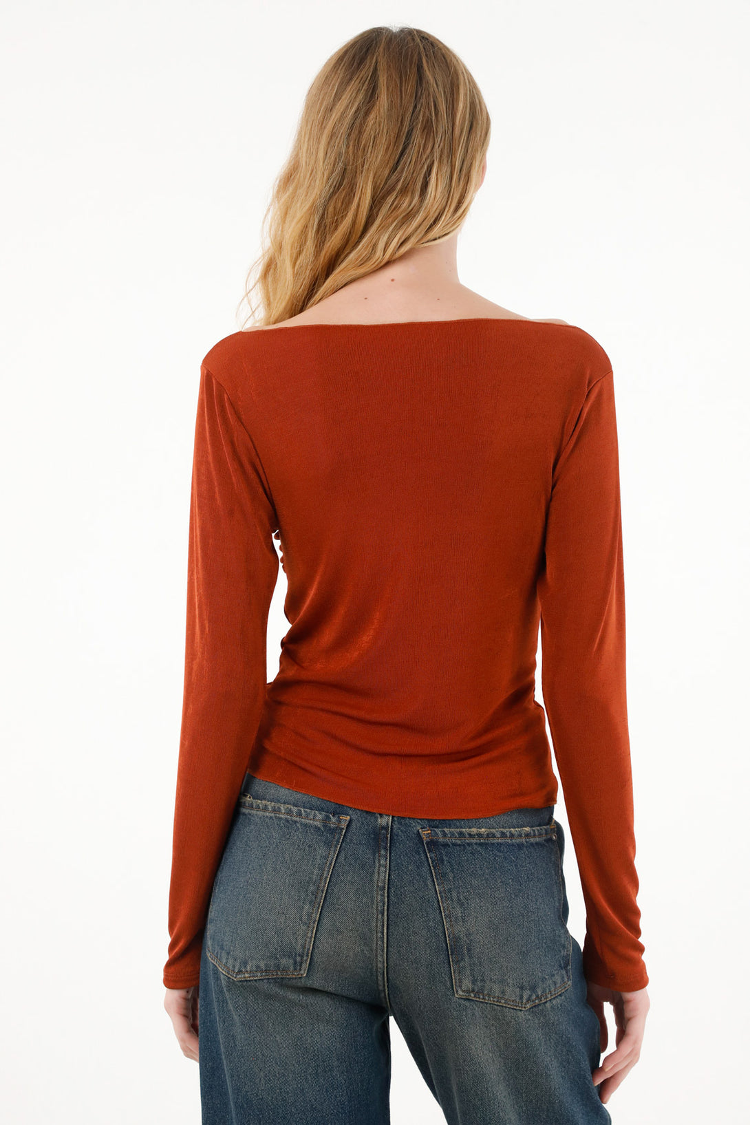 Women's Red Long Sleeve Shirt