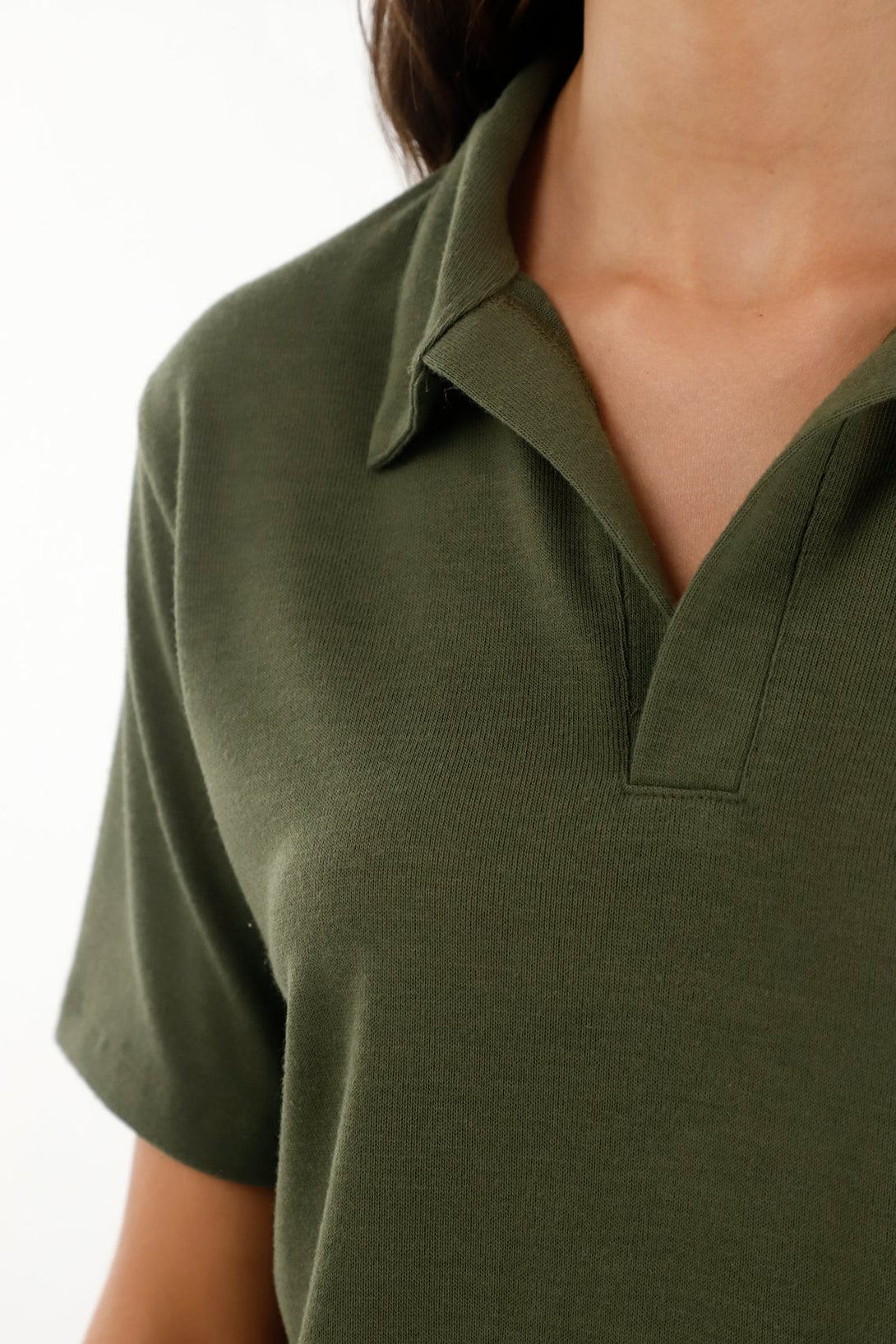 Women's Green Short Sleeve Polo T-Shirt