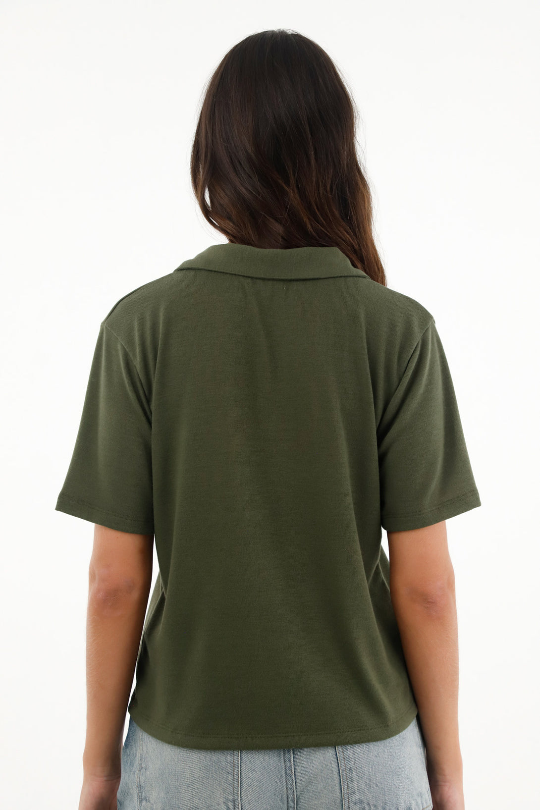 Women's Green Short Sleeve Polo T-Shirt