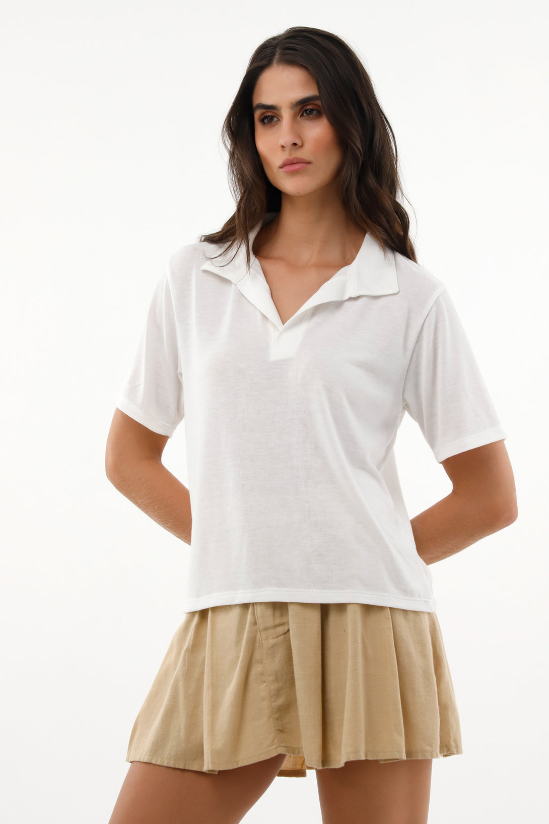 Women's White Polo T-Shirt