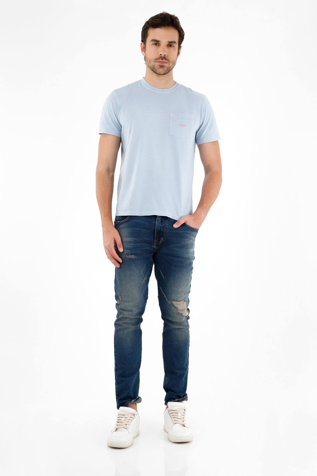 Men's Blue Printed T-Shirt