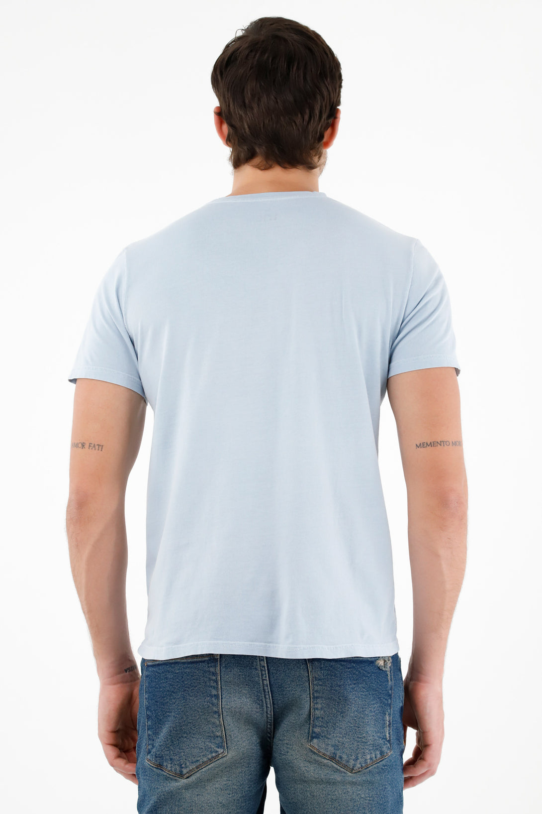 Camiseta azul con estampado para hombre