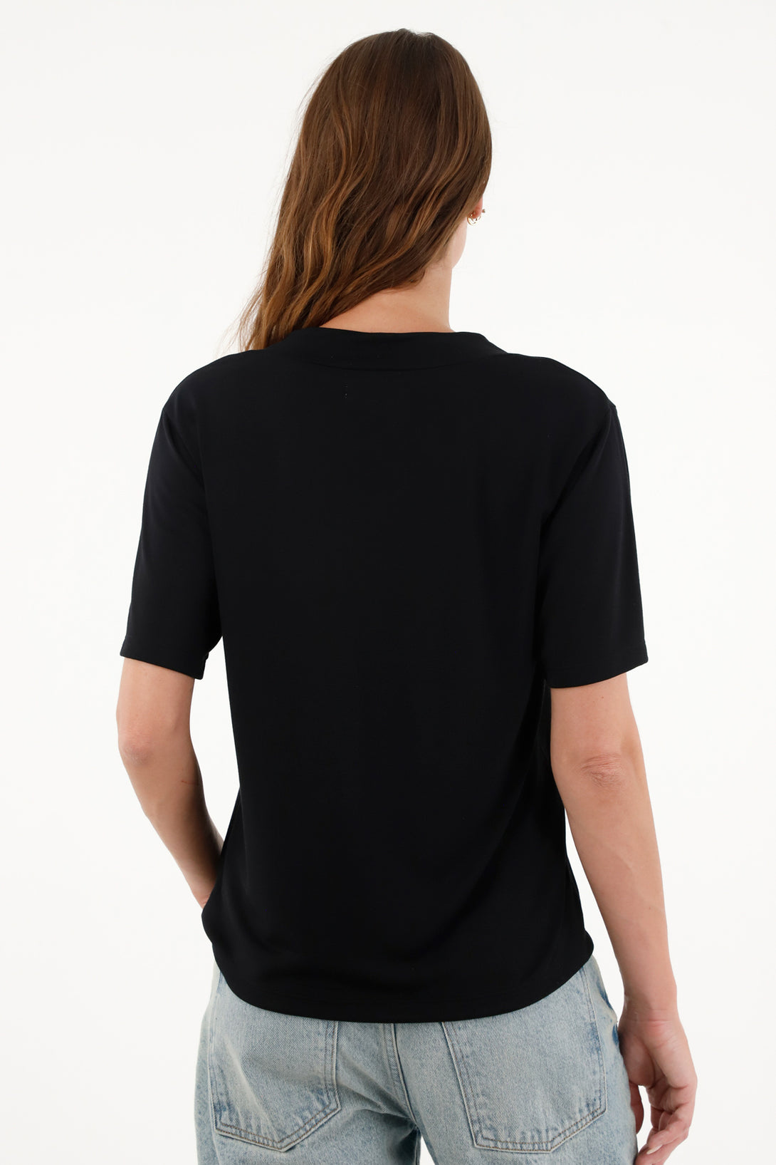 Women's Black V-Neck T-Shirt