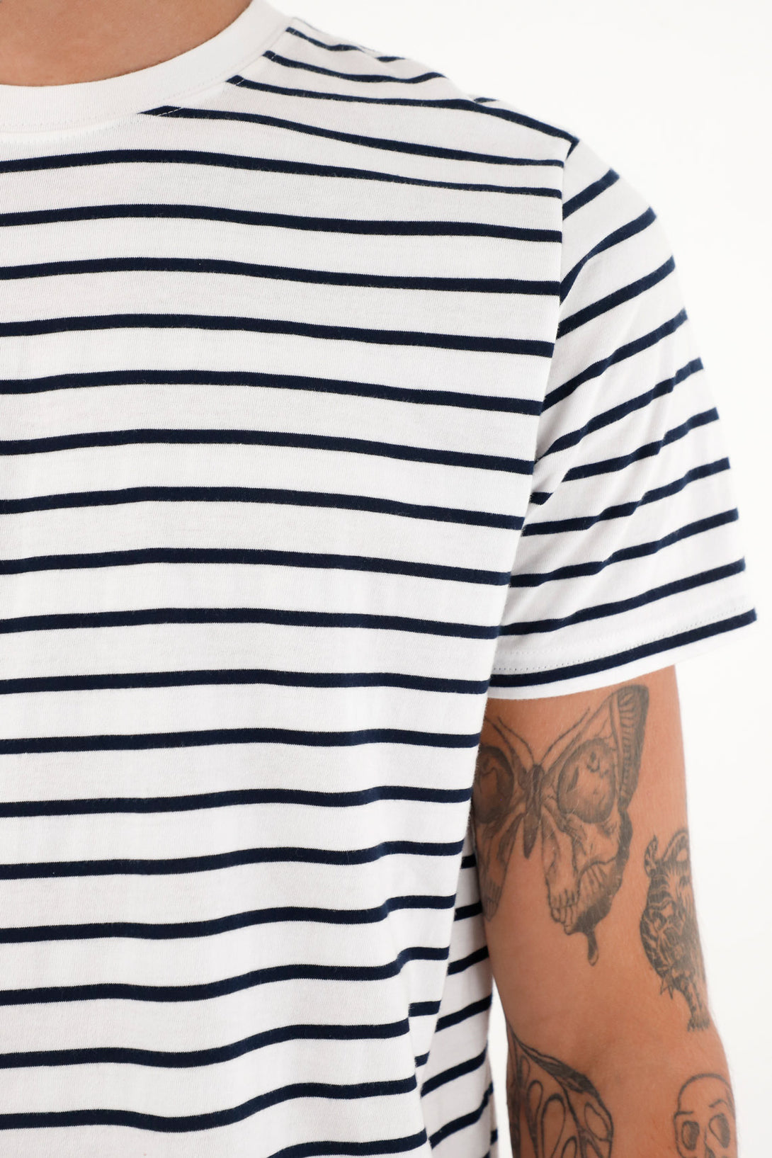 Men's White Striped T-Shirt