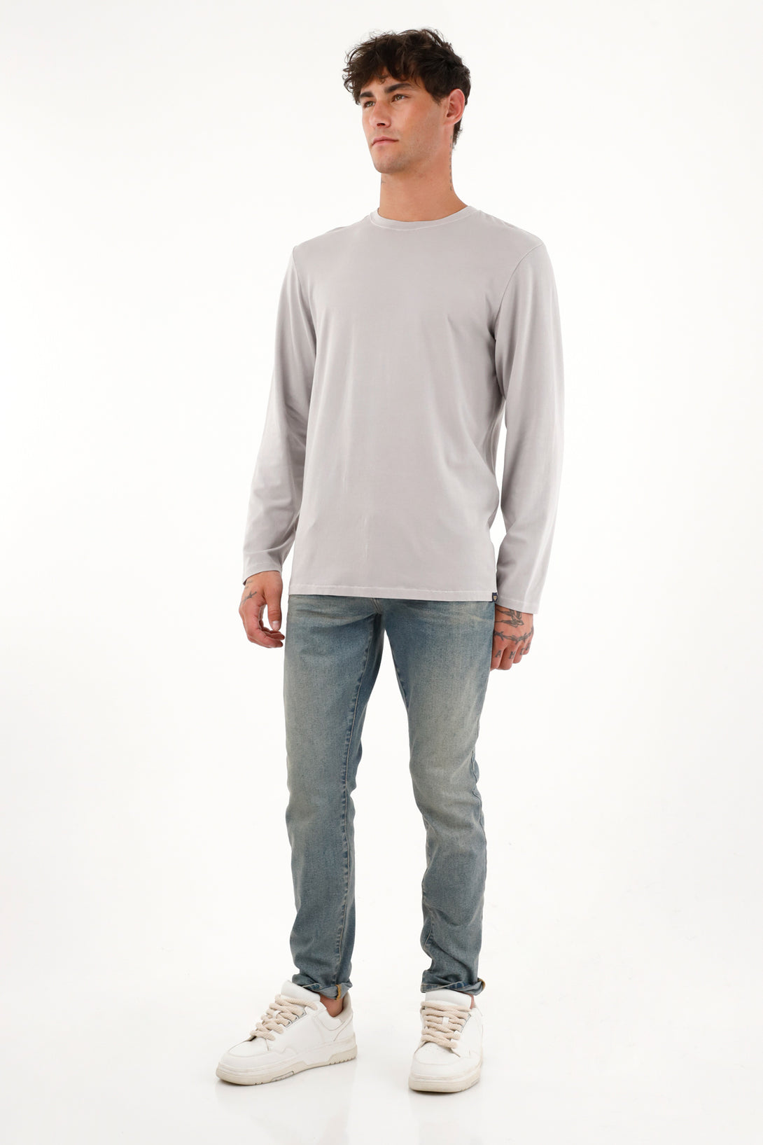 Men's Gray Long-Sleeve T-Shirt