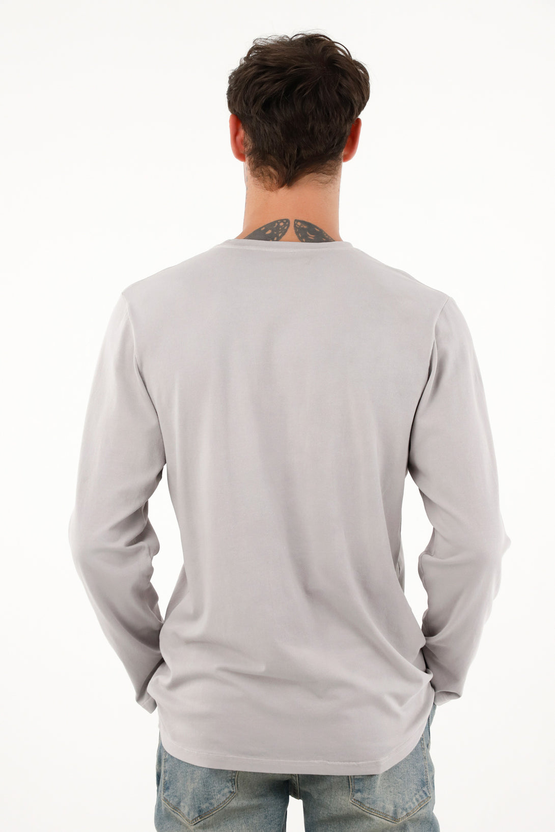 Men's Gray Long-Sleeve T-Shirt