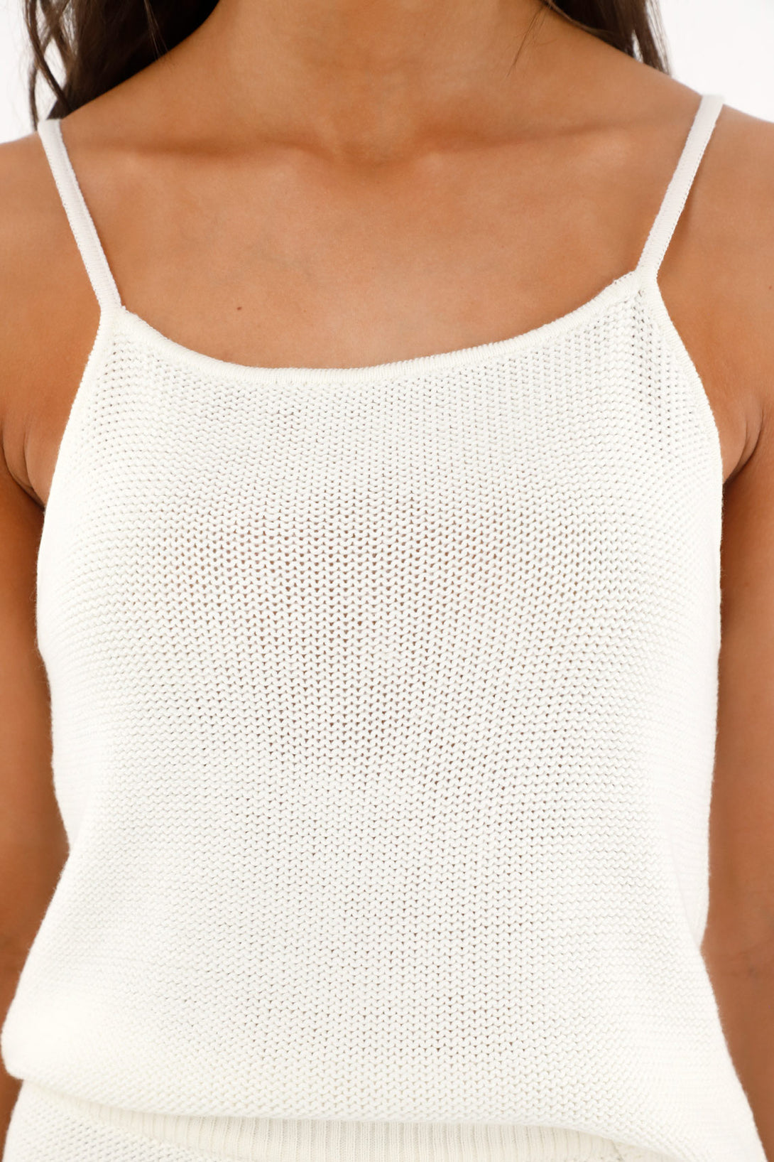 Women's knitted cream t-shirt