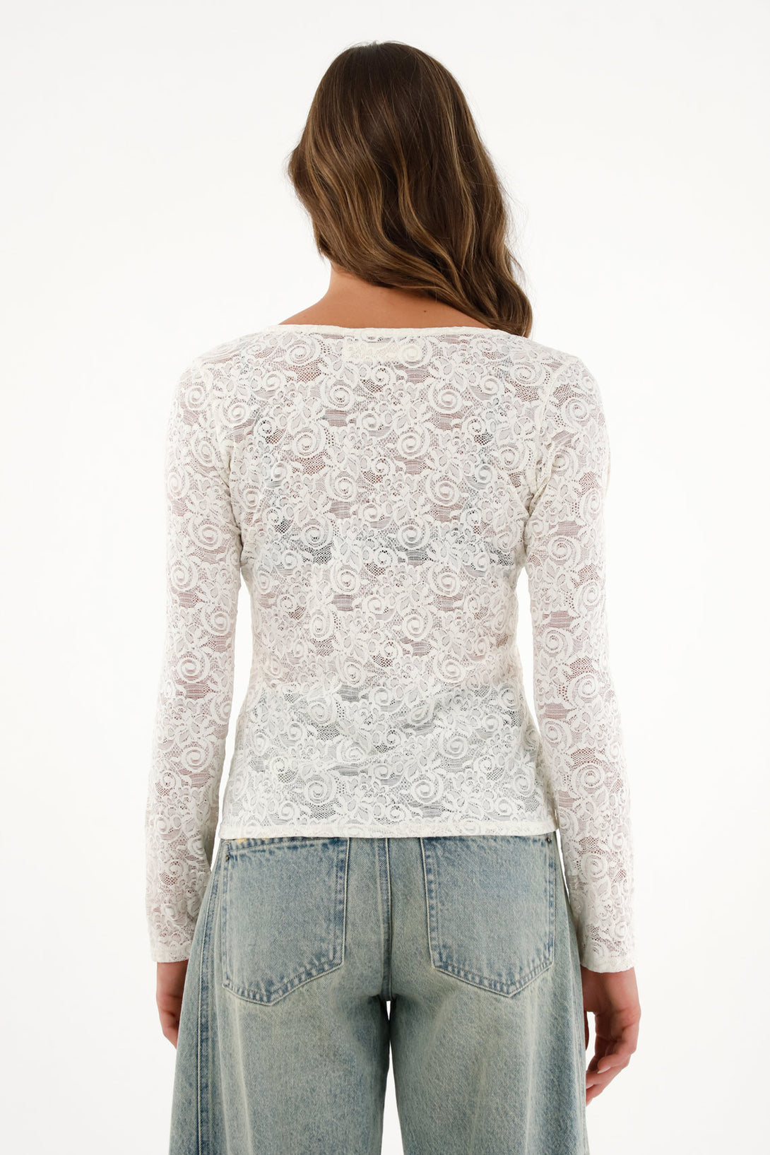 Women's lace fabric t-shirt