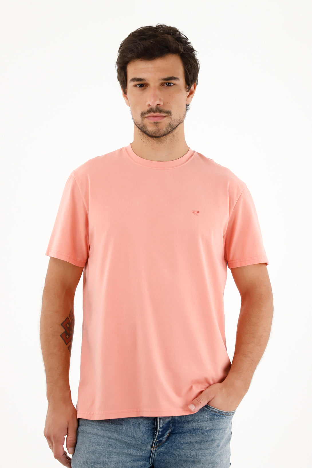 Men's orange t-shirt with racket print