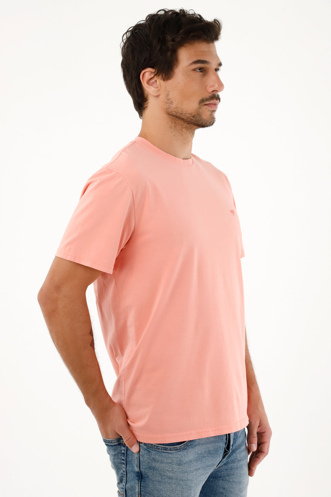 Men's orange t-shirt with racket print