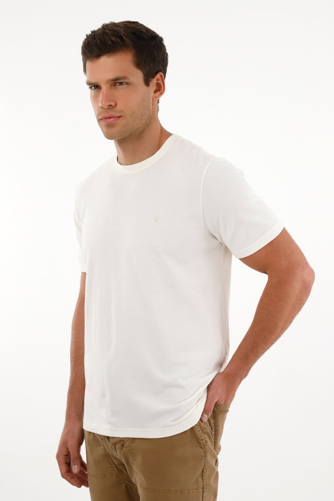 Men's Crew Neck Off-White T-Shirt