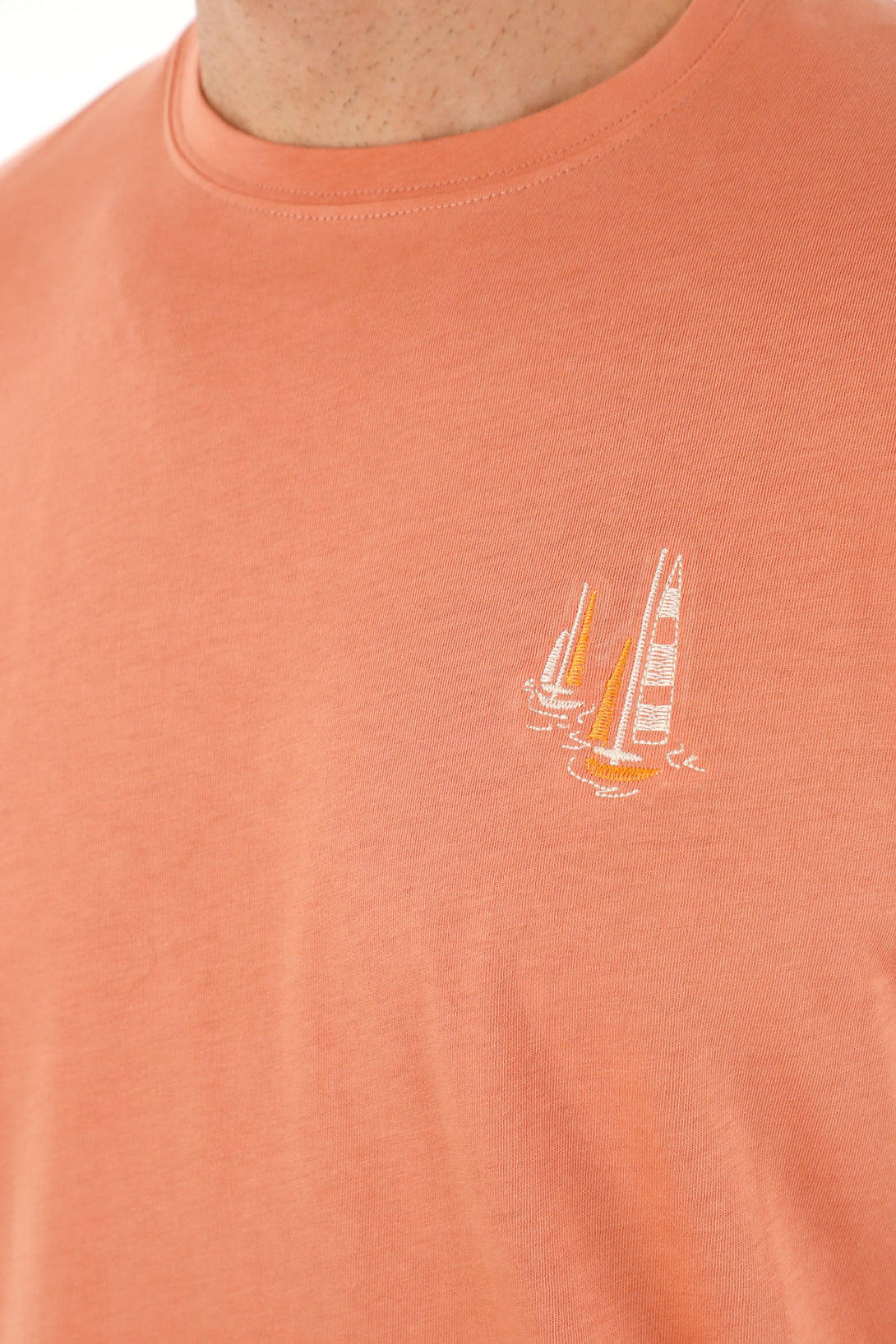 Men's orange printed back t-shirt