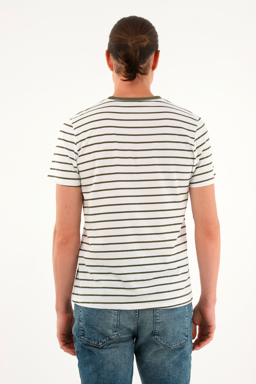 Men's striped cream t-shirt