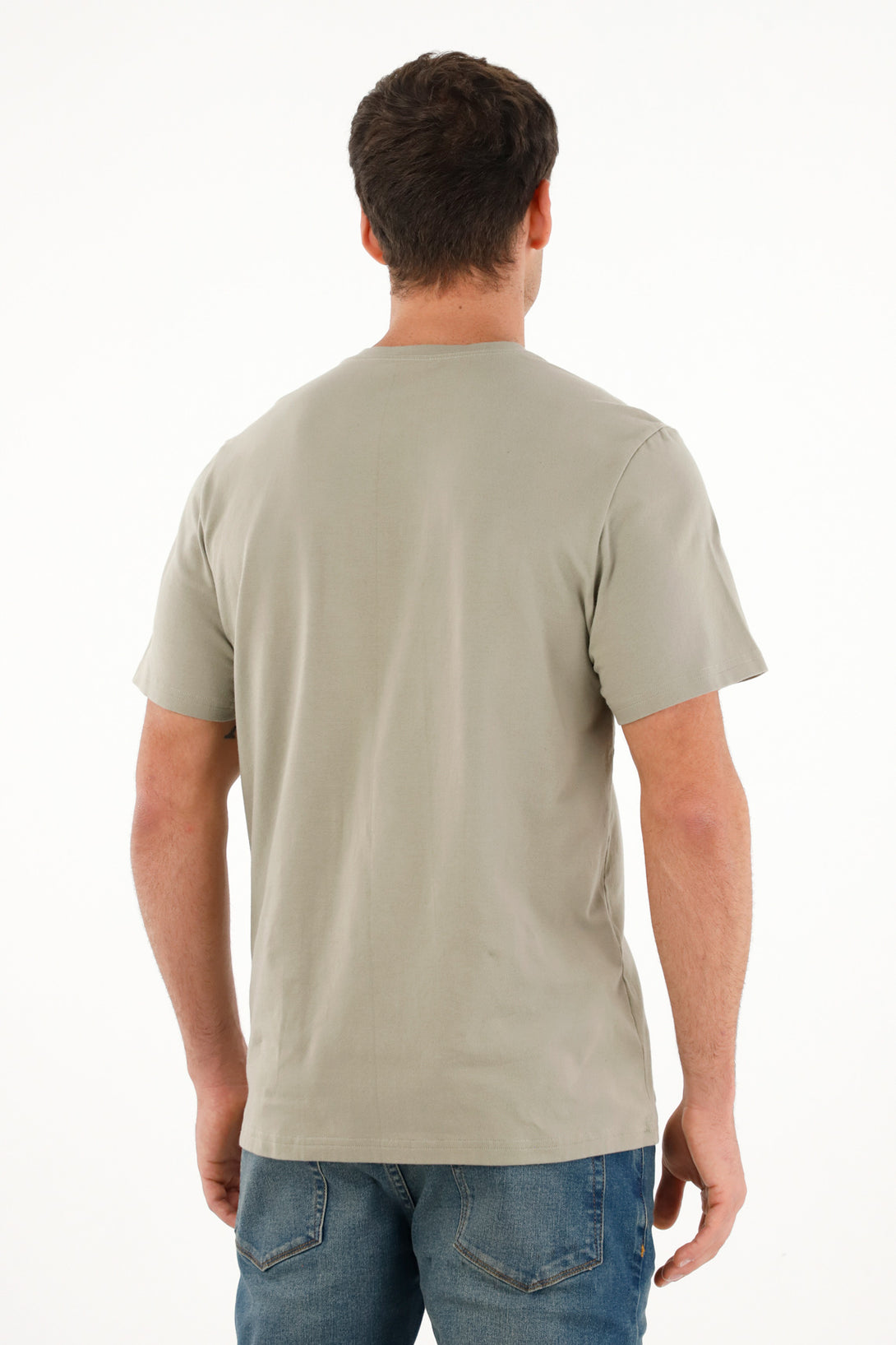 Camiseta Regular fit cuello redondo verde para hombre