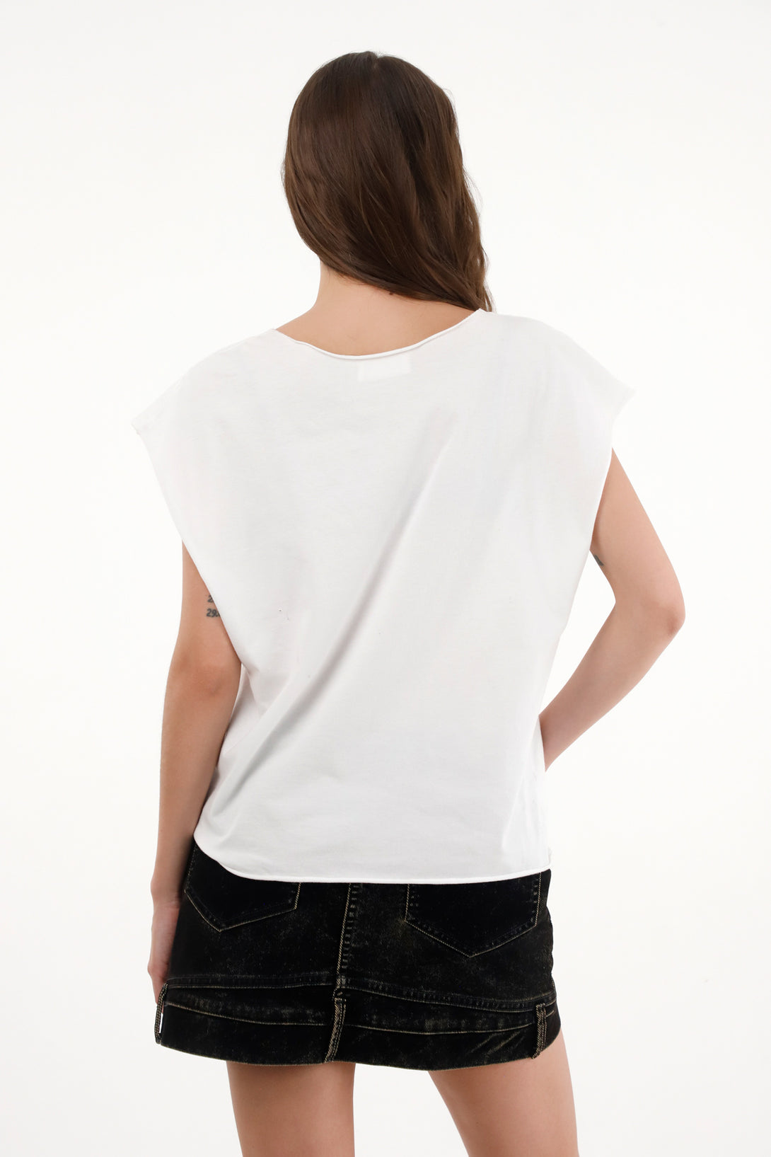 Women's oversized white t-shirt with print