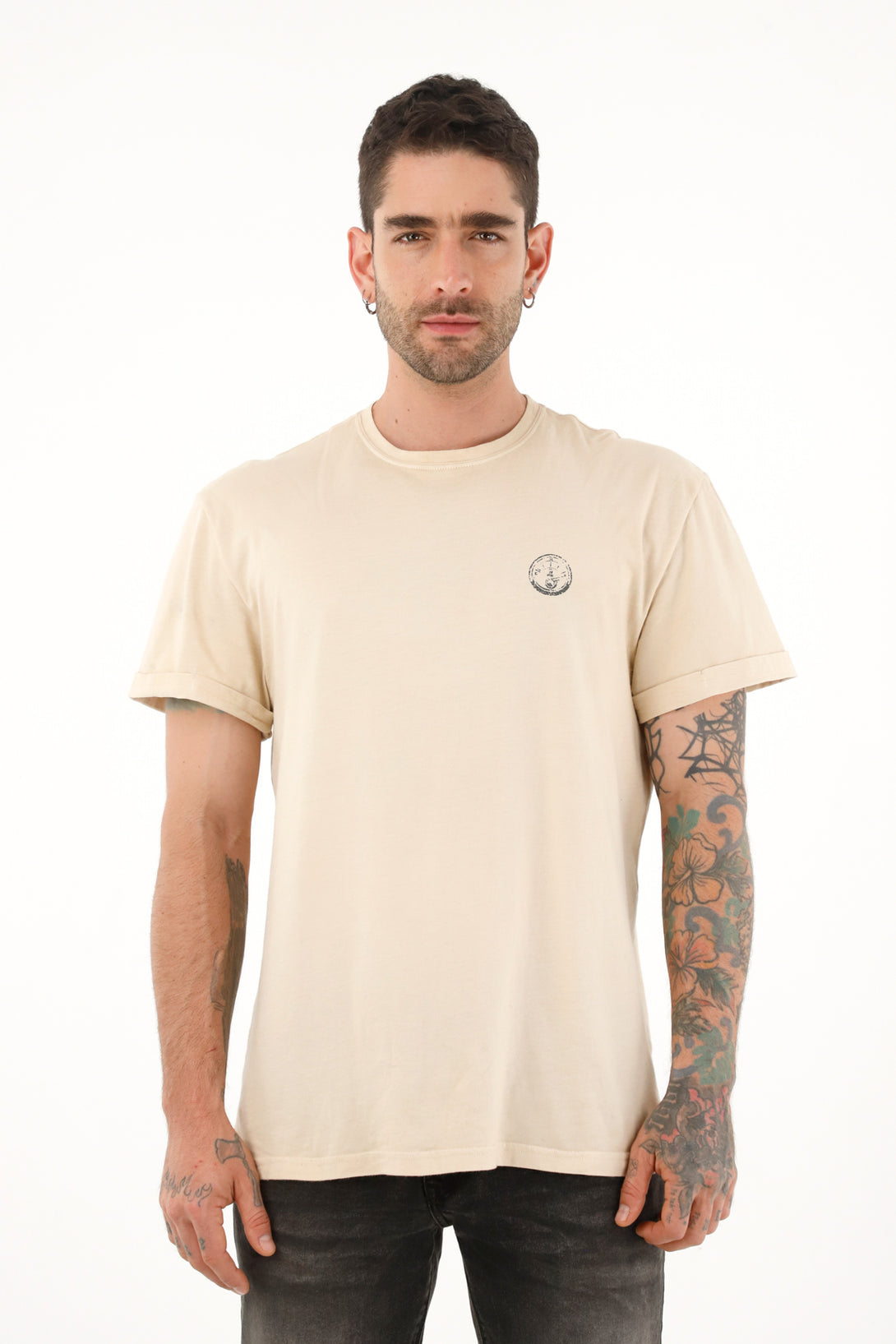 Men's cream t-shirt with print