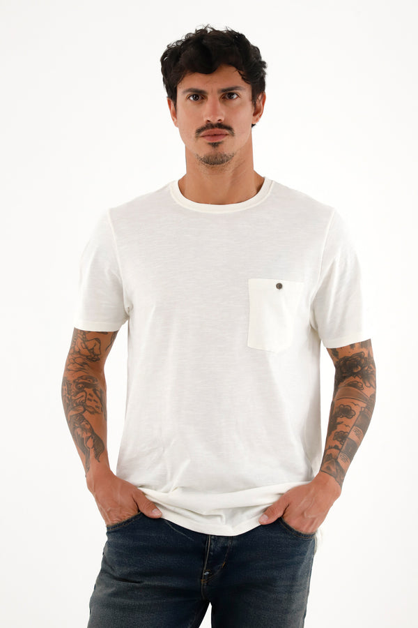 Camiseta en tela jersey crudo para hombre