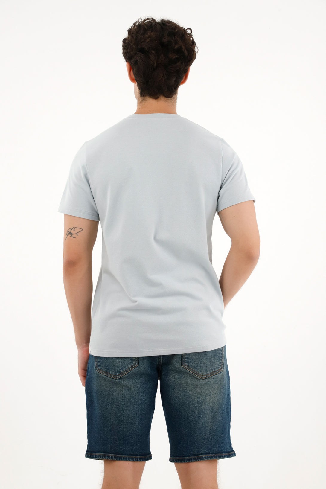 Men's basic blue t-shirt with print