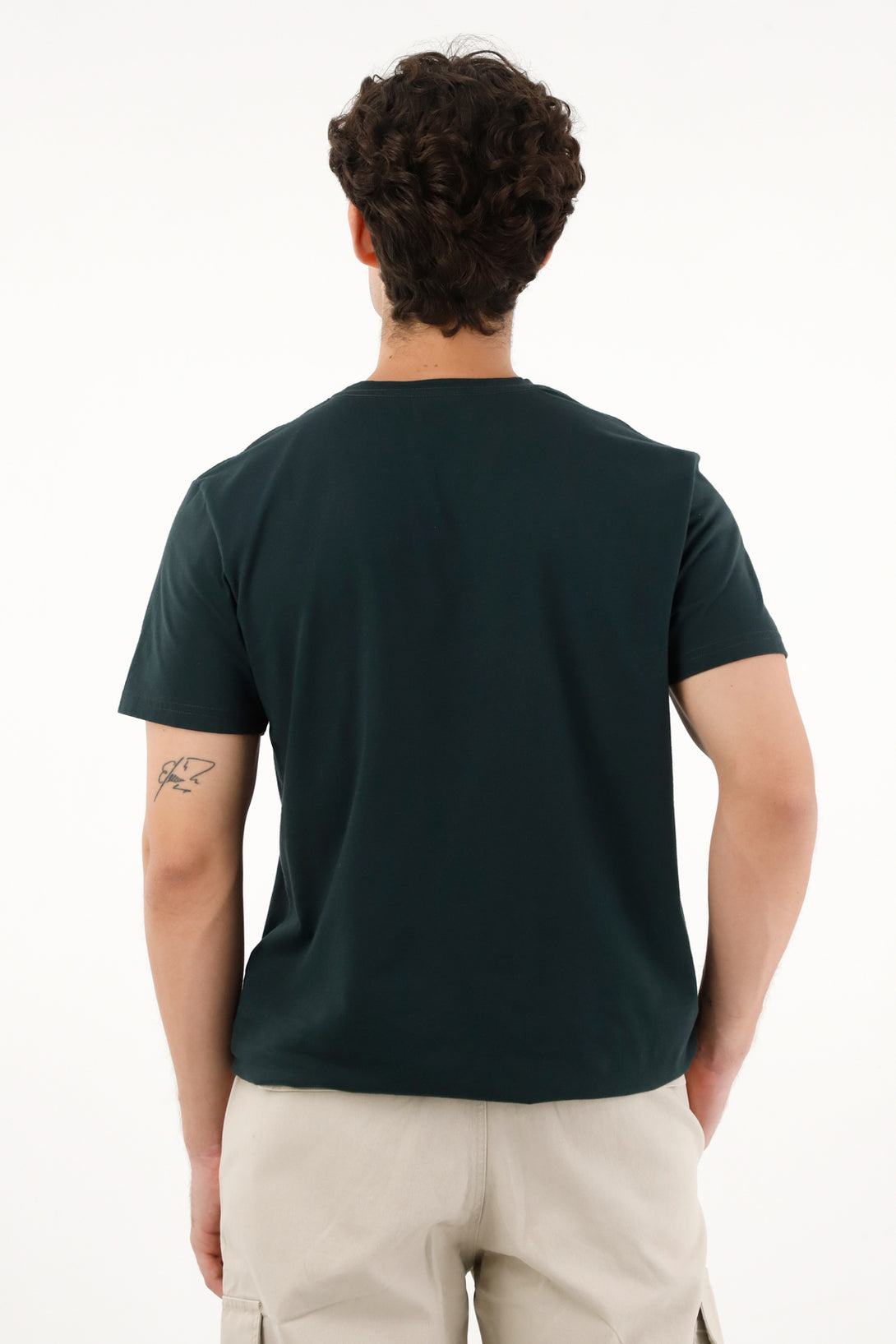 Camiseta manga corta verde para hombre