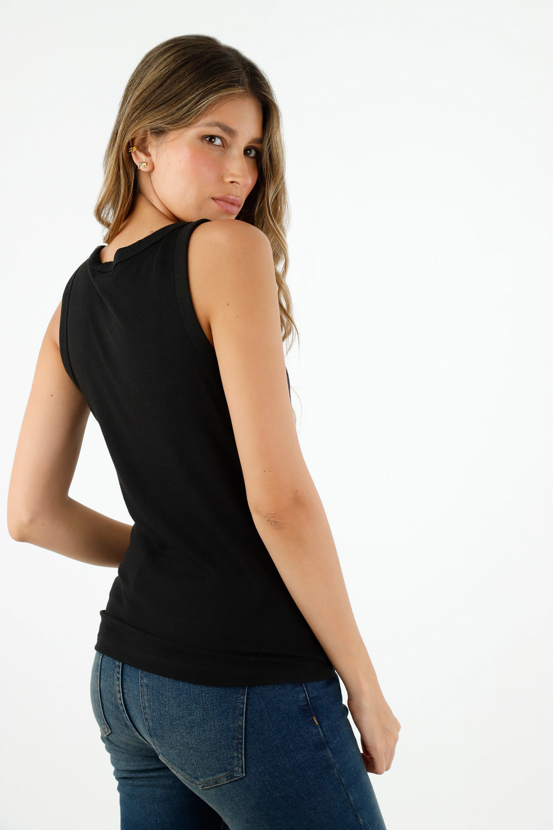 Women's Black Sleeveless Tee