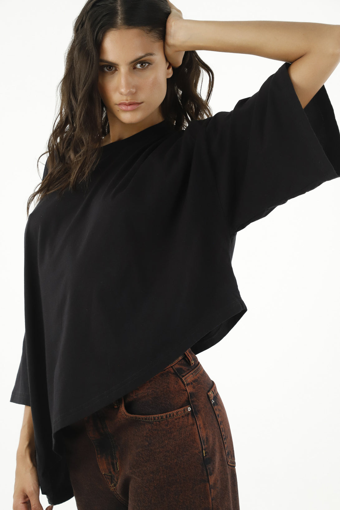 Women's Black Wide Sleeve Tee