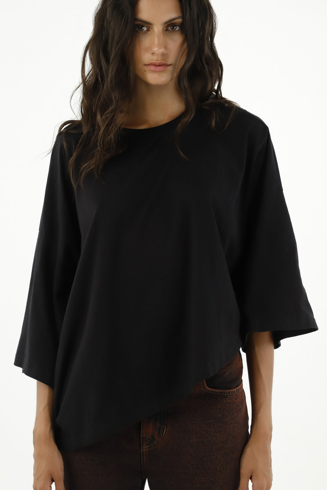 Women's Black Wide Sleeve Tee