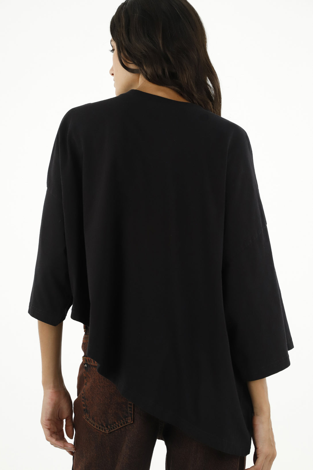 Women's Black Wide Sleeve Tee