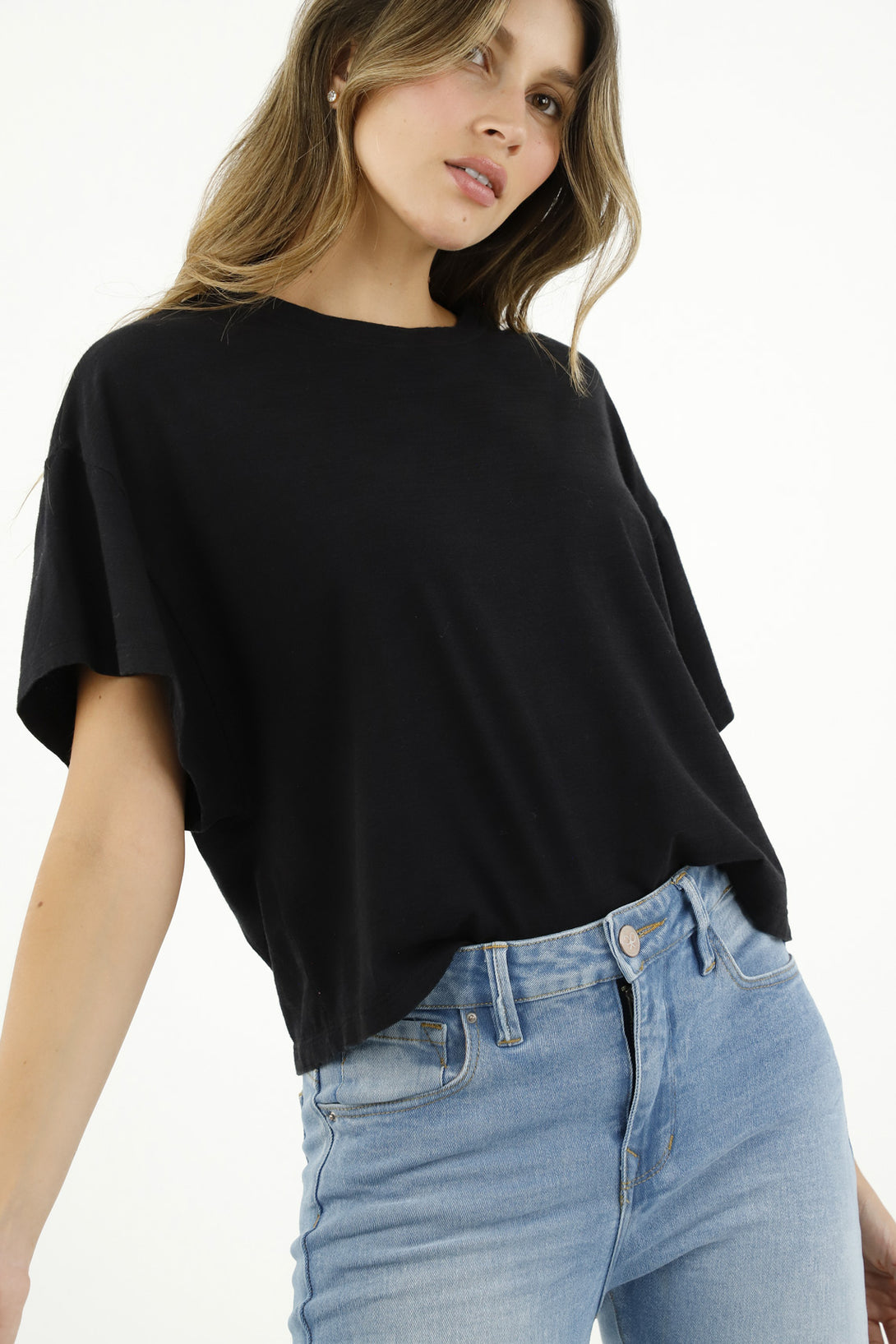 Camiseta oversize negra para mujer