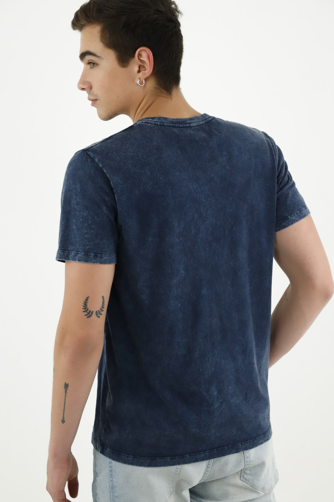 Camiseta manga corta azul para hombre