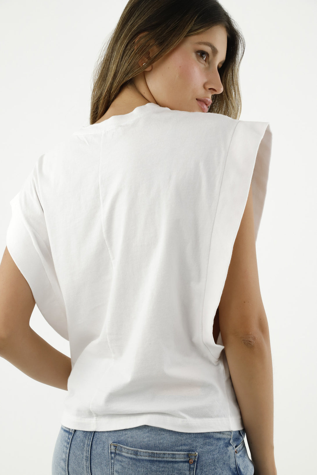 Women's White Sleeveless T-Shirt