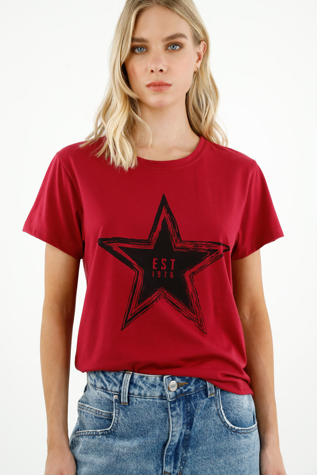 Women's Red Graphic T-Shirt